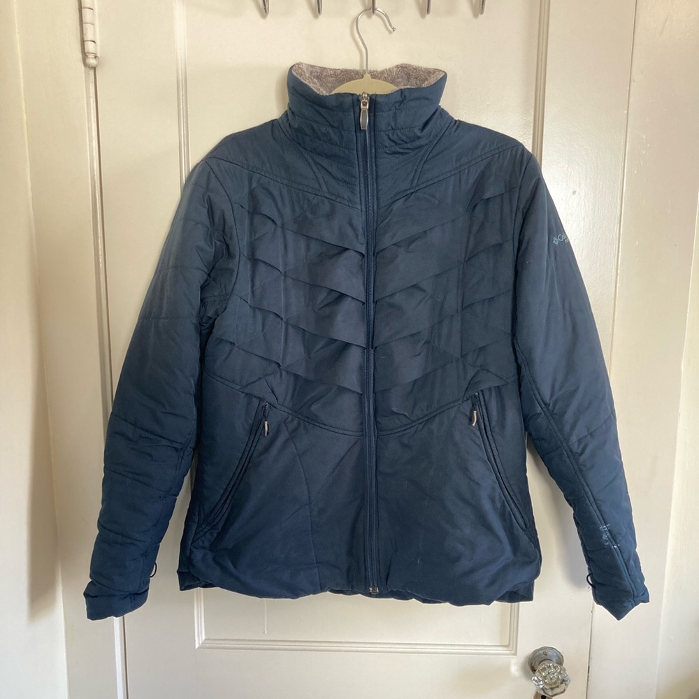 Columbia titanium interchange Omni heat navy coat - women’s size large
